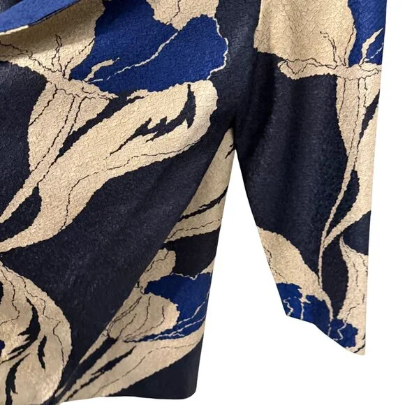 Chicos Travelers Reversible Open Front Jacket With Floral/Solid Design Size 16/1 - Picture 10 of 12